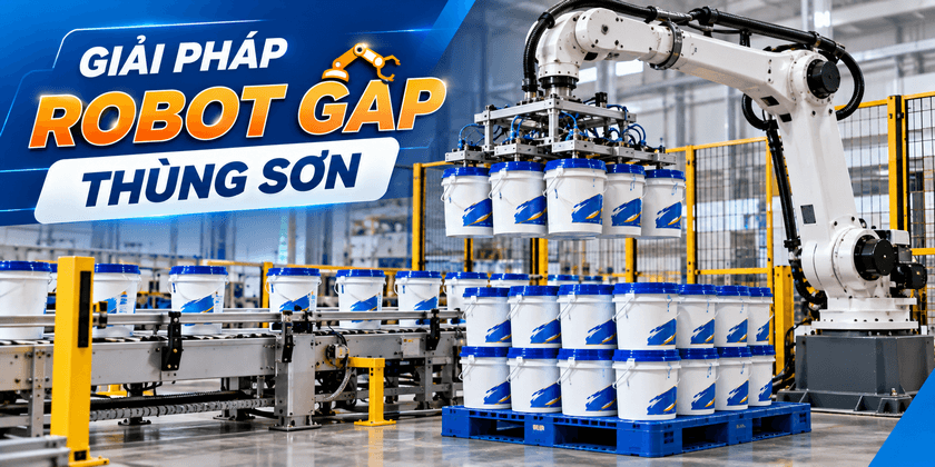Giải pháp robot gắp thùng sơn Giai phap robot gap thung son1