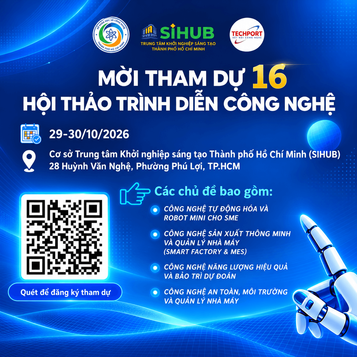 Techmart 2026: Hội Thảo Sản Xuất Thông Minh Và Tự Động Hóa kham pha chuoi hoi thao trinh dien cong nghe tai techmart cong nghe san xuat thong minh tu dong hoa cho doanh nghiep vua